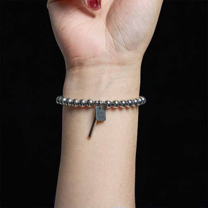 Buddha Stones Titanium Steel Good Luck Balance Bracelet