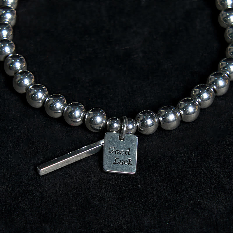 Buddha Stones Titanium Steel Good Luck Balance Bracelet