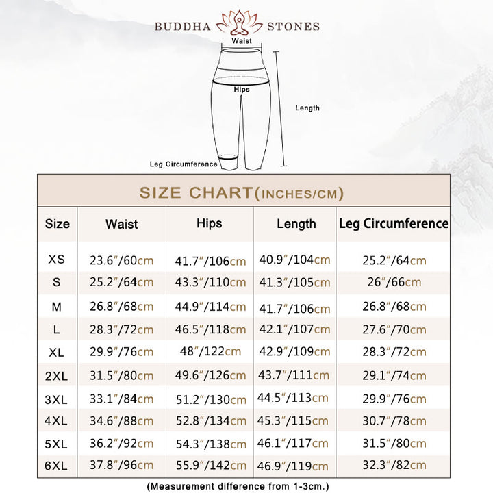 Buddha Stones Pure Cotton Casual Bamboo Rock Ink Painting Women's Elastic Waist Harem Pants - image 5