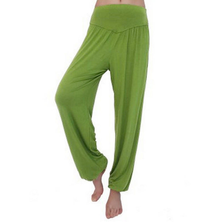 Buddha Stones Solid Color Modal Yoga Dance Long Harem Pants - Army Green - US14，UK/AU18，EU46 (3XL) - image 8