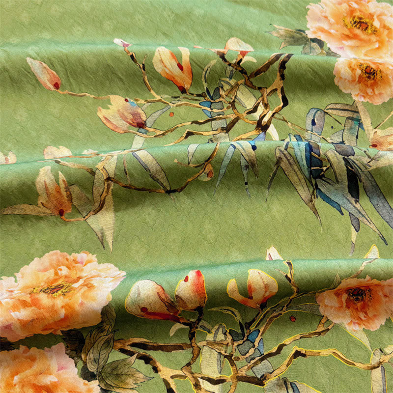 Buddha Stones Casual Loose Print Petals Women's Crew Neck Design Half Sleeve Polyester T-shirt