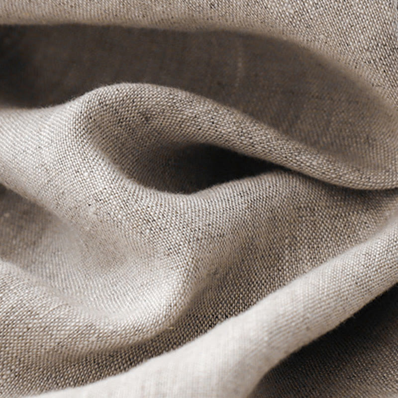 Buddha Stones Summer Plain Color Ankle-Length Drawstring Cotton Linen Women's Wide Leg Pants With Pockets Zipper - image 16