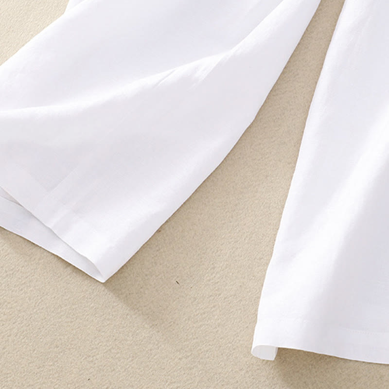Buddha Stones Summer Plain Color 7-8 Length Women's Wide Leg Cropped Pants With Pockets Zipper - image 17