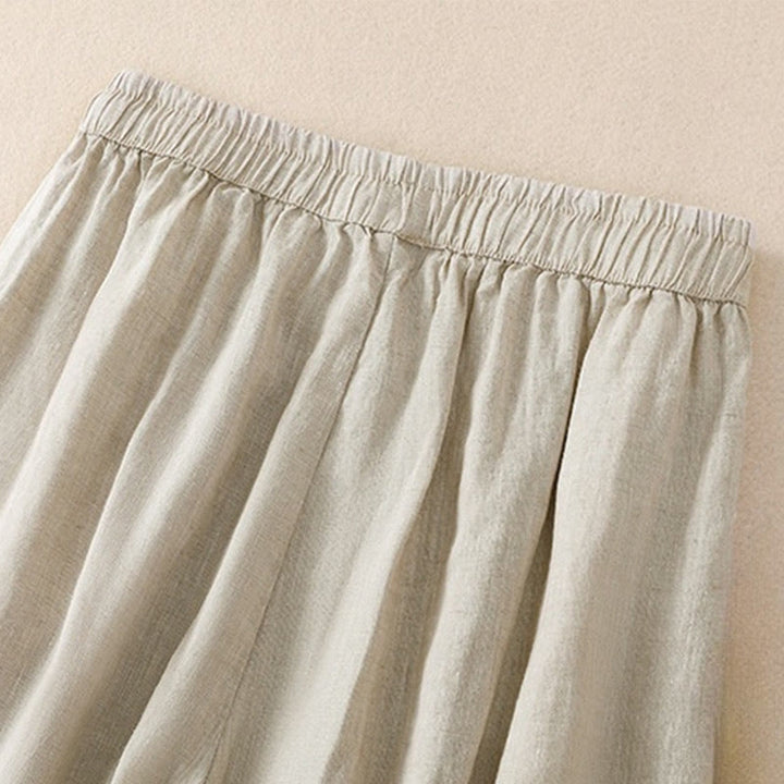 Buddha Stones Pure Color Drawstring Frog-Button Cotton Linen Women's Harem Pants With Pockets - image 4