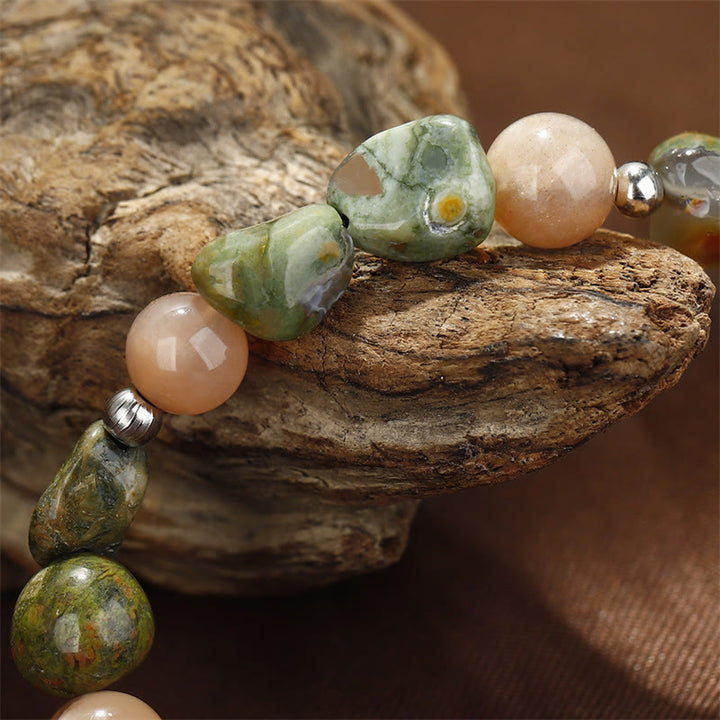 Buddha Stones You Are Amazing Rhyolite Sun Stone Positive Bracelet