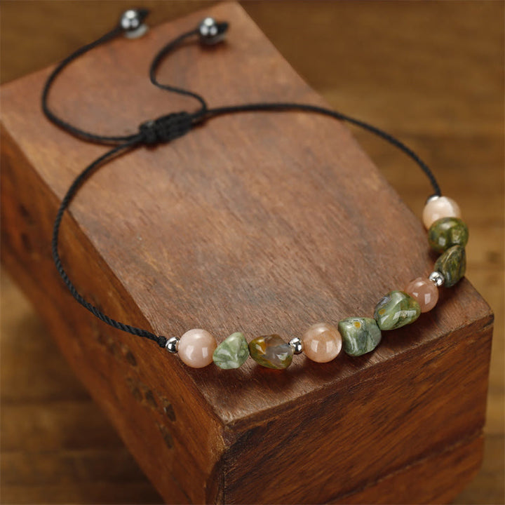Buddha Stones You Are Amazing Rhyolite Sun Stone Positive Bracelet