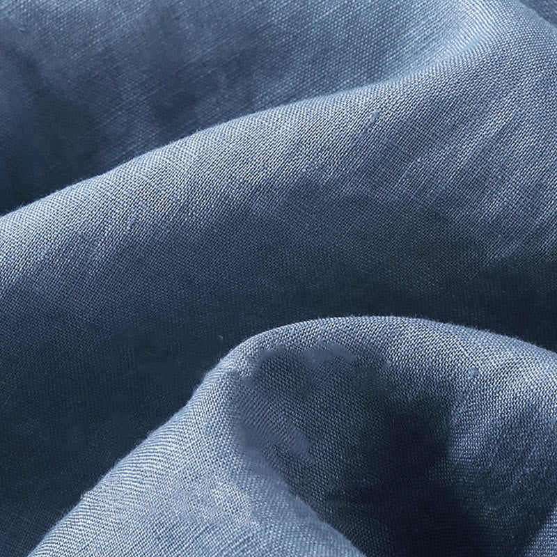 Buddha Stones Summer Lace-up Plain Short Sleeve Cotton Midi Dress With Pockets - image 21