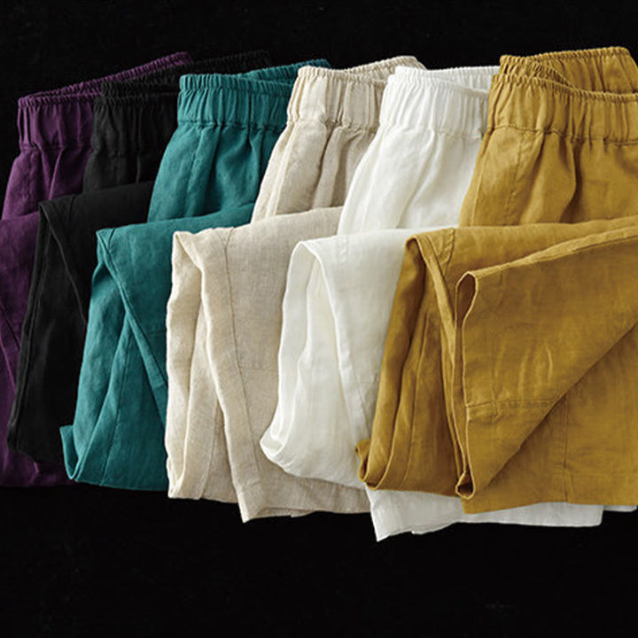 Buddha Stones Summer Casual Splicing Plain Design Women's Harem Pants With Pockets - image 25