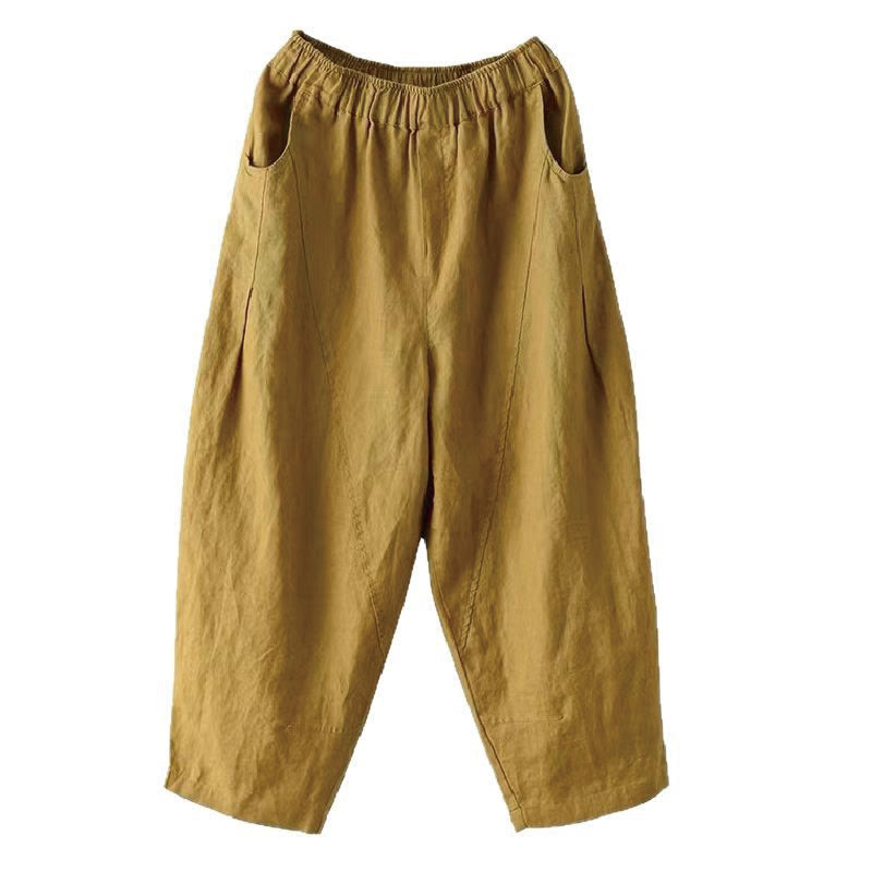 Buddha Stones Summer Casual Splicing Plain Design Women's Harem Pants With Pockets - image 10