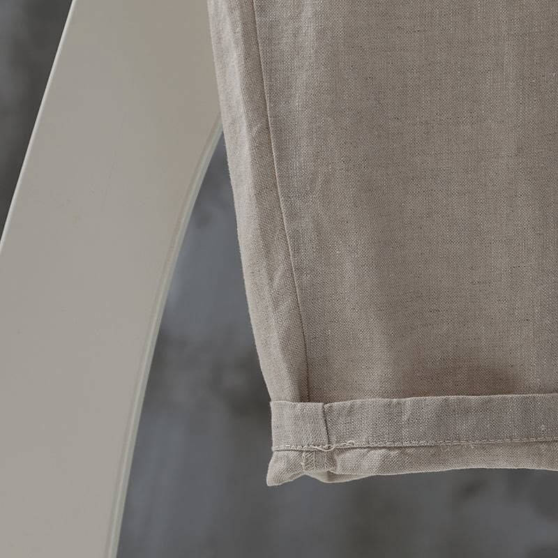 Buddha Stones Casual Button Cotton Linen Women's Harem Pants With Pockets