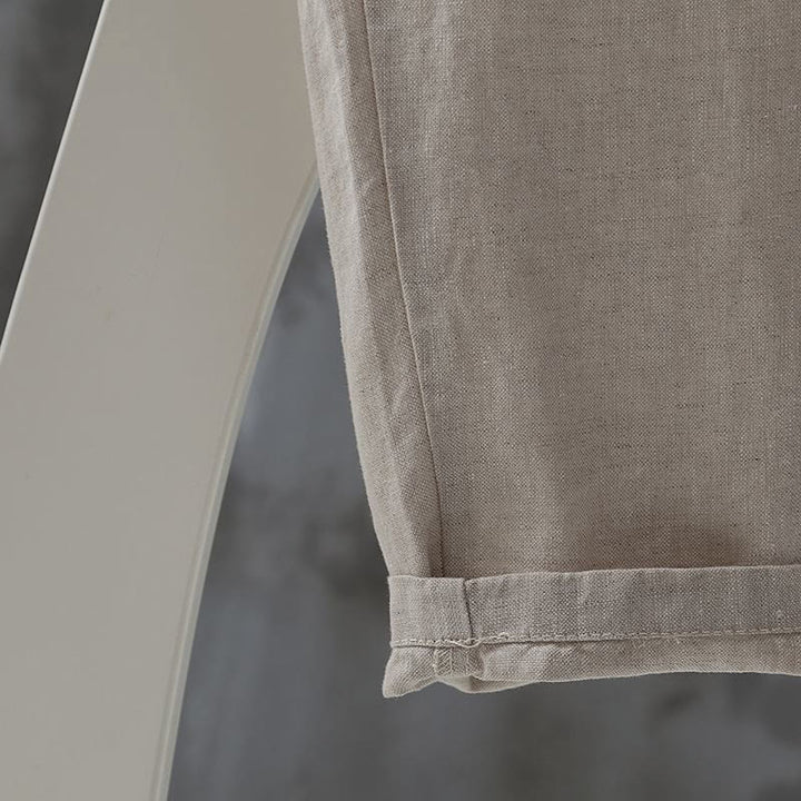 Buddha Stones Casual Button Cotton Linen Women's Harem Pants With Pockets