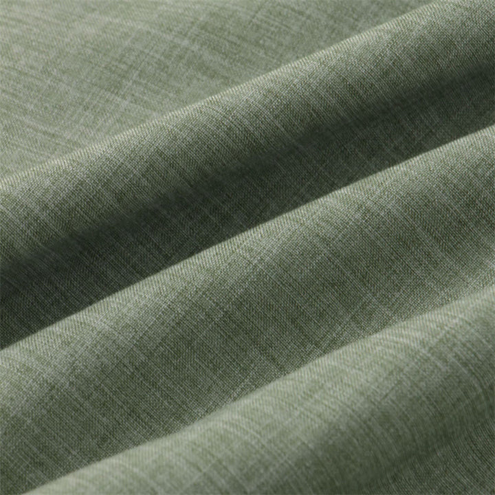 Buddha Stones Summer Men's Button Plain Short Sleeve Cotton Shirt With Pocket - image 6