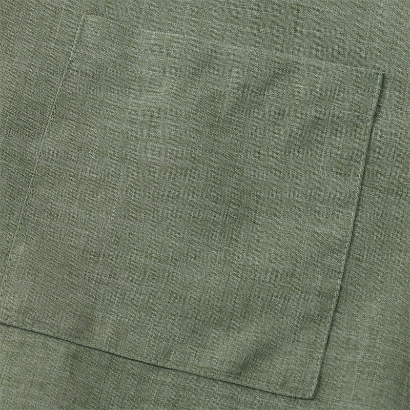Buddha Stones Summer Men's Button Plain Short Sleeve Shirt With Pocket - image 5
