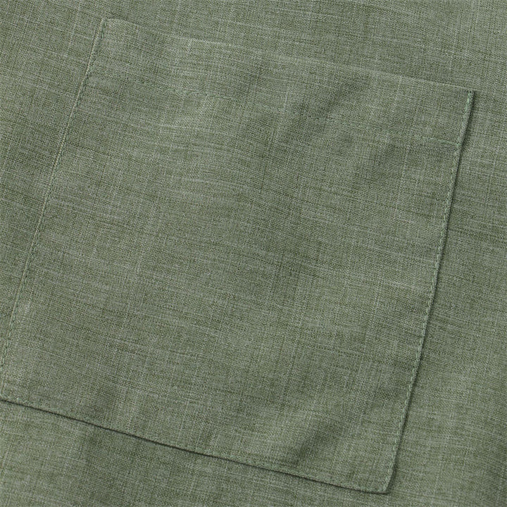 Buddha Stones Summer Men's Button Plain Short Sleeve Shirt With Pocket - image 5