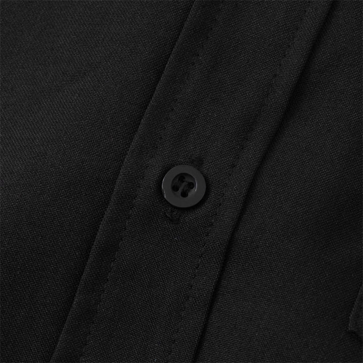 Buddha Stones Summer Men's Button Plain Short Sleeve Cotton Shirt With Pocket - image 11