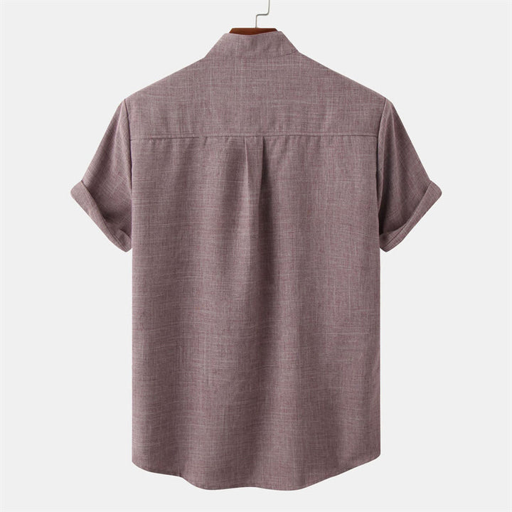 Buddha Stones Summer Men's Button Plain Short Sleeve Shirt With Pocket - image 15