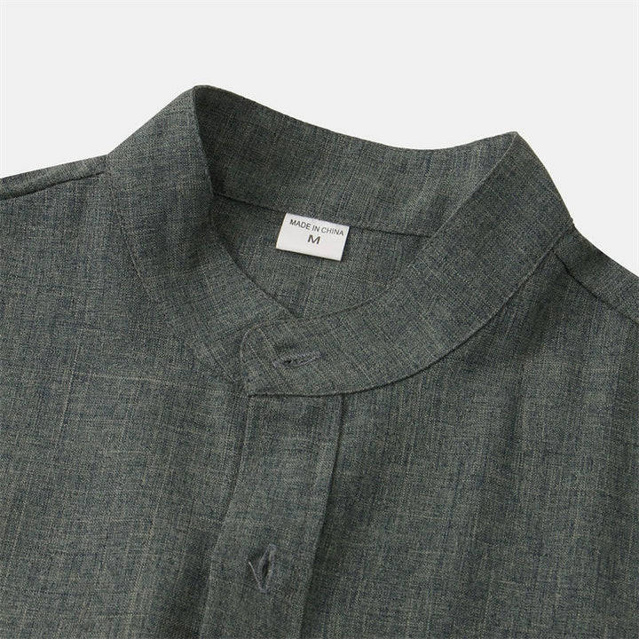 Buddha Stones Summer Men's Button Plain Short Sleeve Shirt With Pocket - image 30