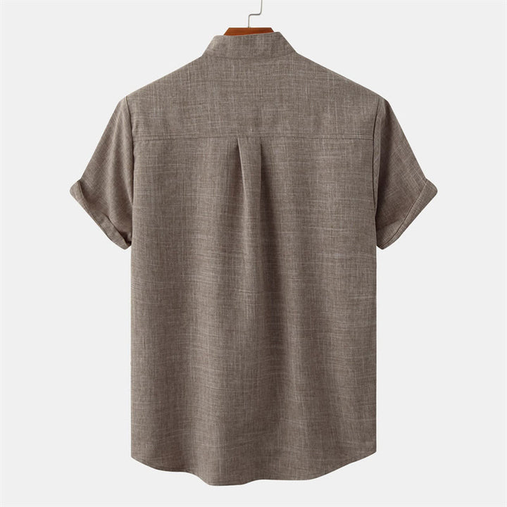 Buddha Stones Summer Men's Button Plain Short Sleeve Shirt With Pocket - image 36