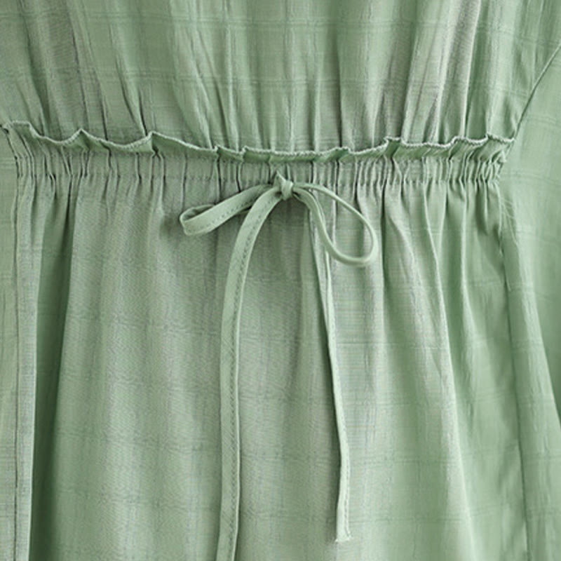 Buddha Stones Casual Solid Color Half Sleeve Half Button Women's T-Shirt - image 21