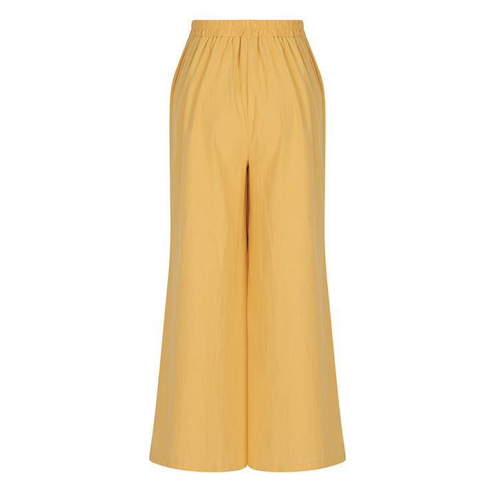 Buddha Stones Retro Casual High Waist Cotton Women's Wide Leg Pants With Pockets - image 3