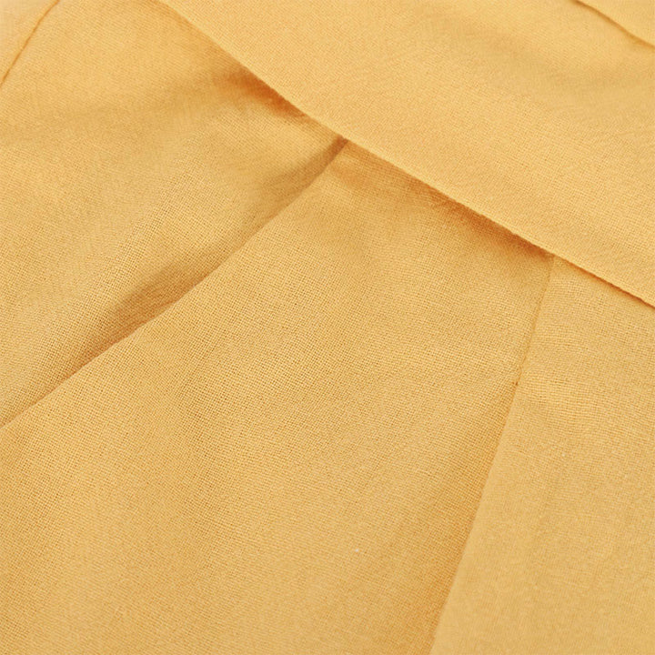 Buddha Stones Retro Casual High Waist Cotton Women's Wide Leg Pants With Pockets - image 3