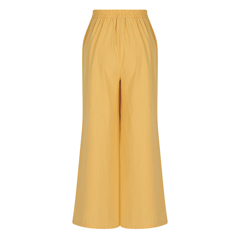 Buddha Stones Retro Casual High Waist Cotton Women's Wide Leg Pants With Pockets - image 2