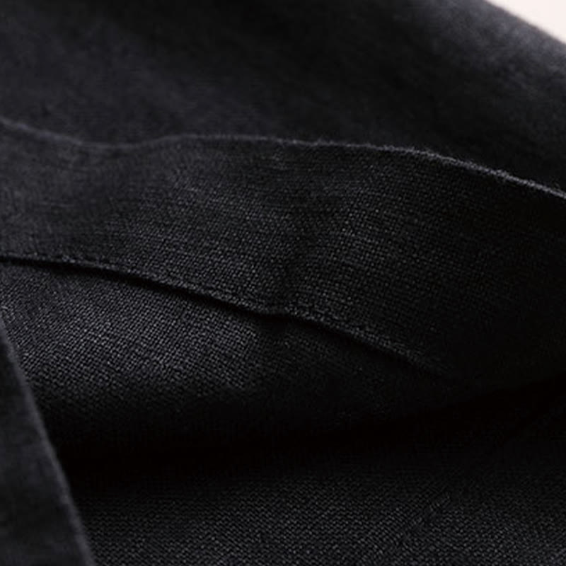 Buddha Stones Commute Solid Color 7-8 Length Cotton Linen Women's Wide Leg Pants With Pockets - image 14