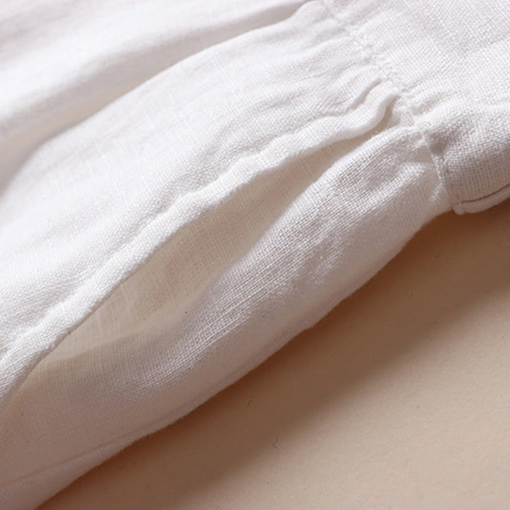 Buddha Stones Commute Solid Color 7-8 Length Cotton Linen Women's Wide Leg Pants With Pockets - image 10