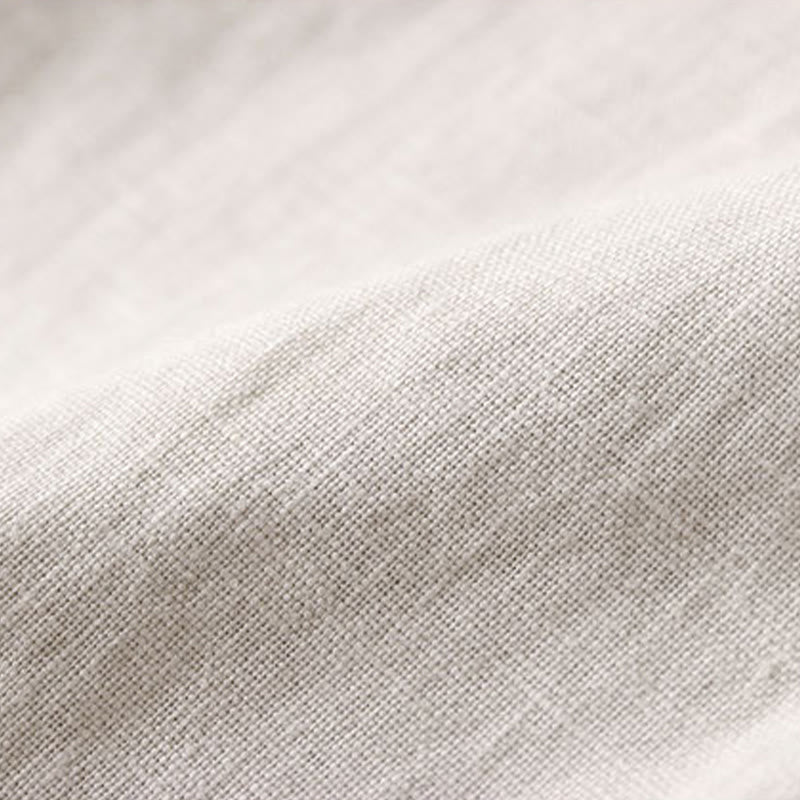 Buddha Stones Commute Solid Color 7-8 Length Cotton Linen Women's Wide Leg Pants With Pockets - image 6