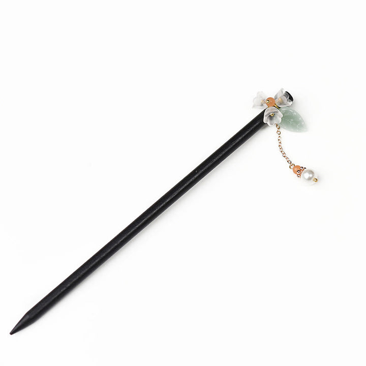 Buddha Stones Ebony Liuli Lily of the Valley Courage Hairpin
