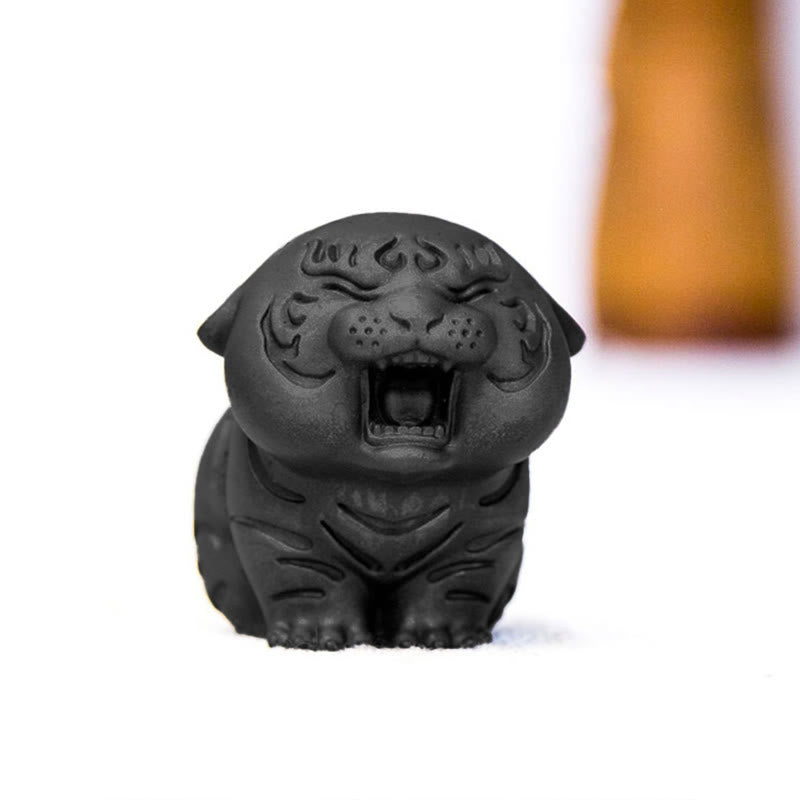 Buddha Stones Mini Cute Tiger Iron Powder Rust Cast Resin Statue Home Decoration - image 26