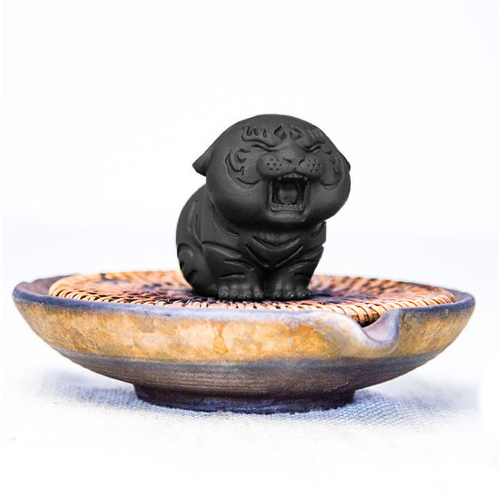 Buddha Stones Mini Cute Tiger Iron Powder Rust Cast Resin Statue Home Decoration - image 19