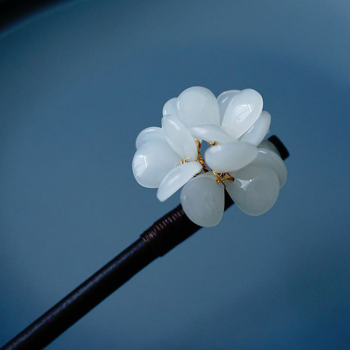 Buddha Stones Grain Wood Liuli Hydrangea Flowers Purity Hairpin
