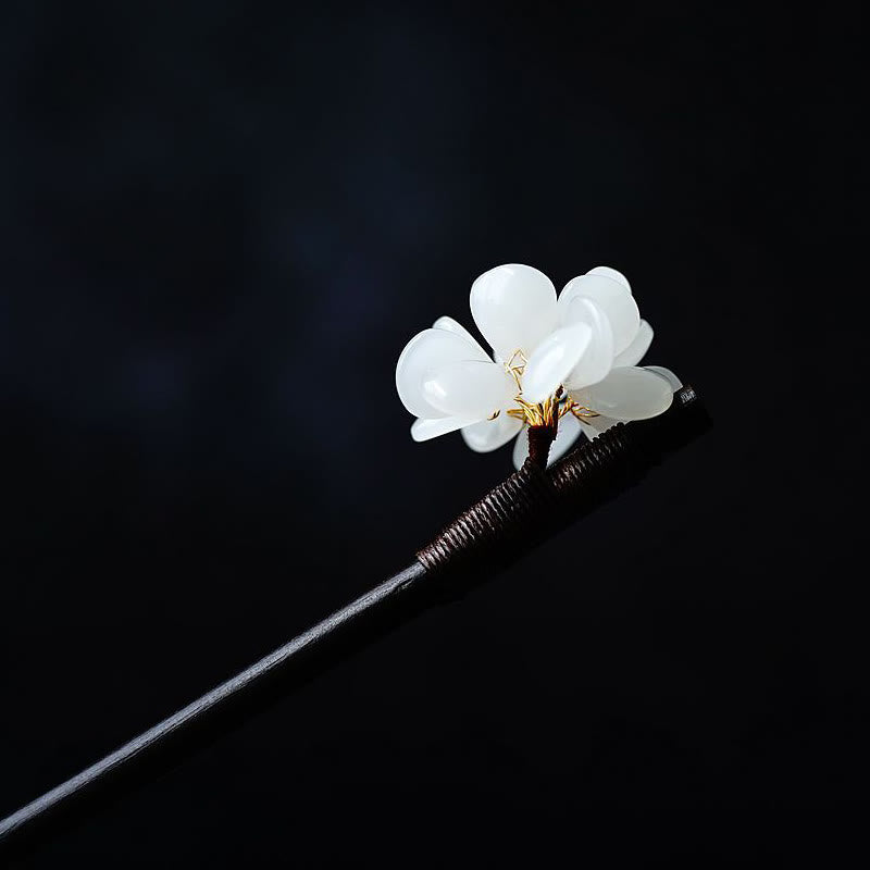 Buddha Stones Grain Wood Liuli Hydrangea Flowers Purity Hairpin