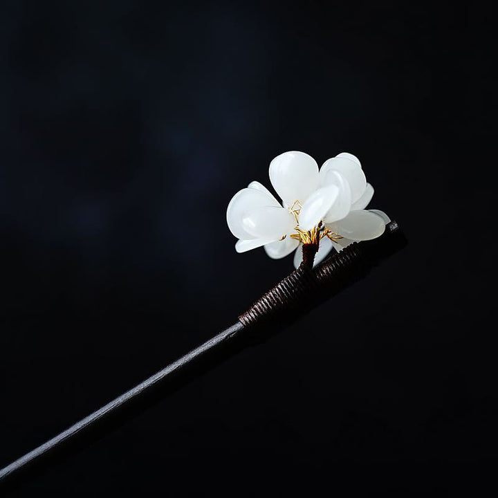 Buddha Stones Grain Wood Liuli Hydrangea Flowers Purity Hairpin