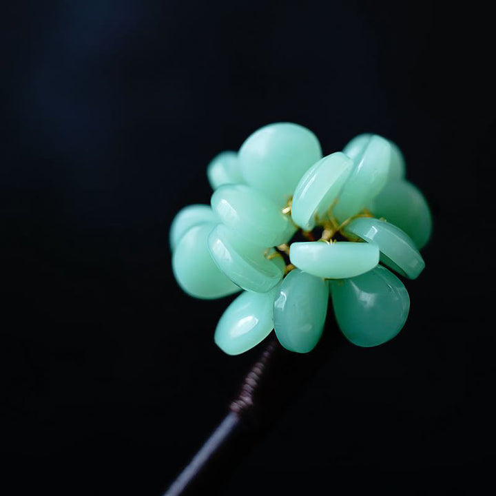 Buddha Stones Grain Wood Liuli Hydrangea Flowers Purity Hairpin