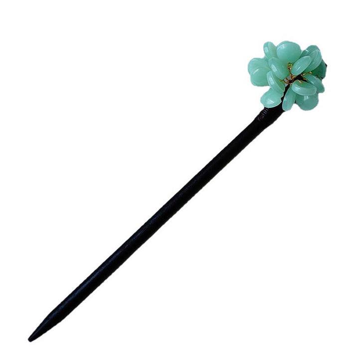 Buddha Stones Grain Wood Liuli Hydrangea Flowers Purity Hairpin