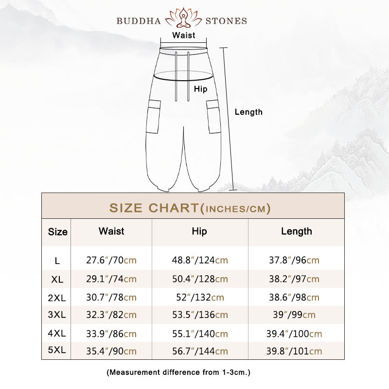 Buddha Stones Fall Winter Men's Drawstring Chenille Corduroy Cargo Pants With Pockets