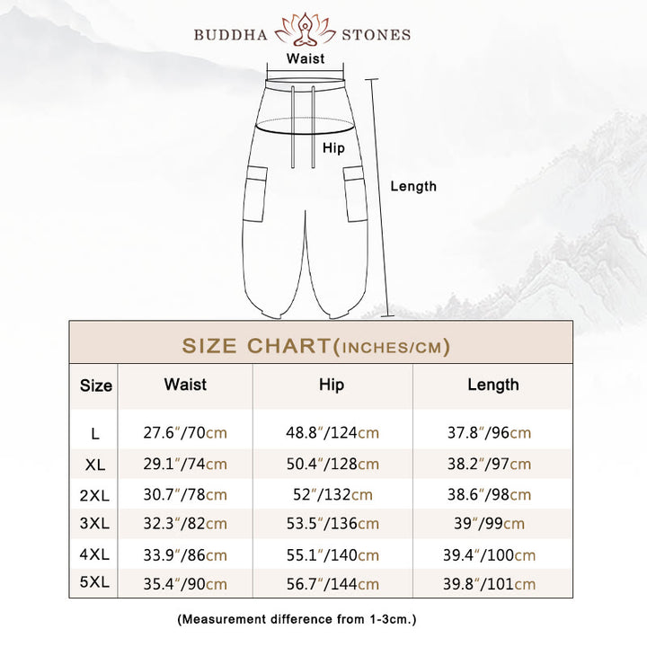 Buddha Stones Fall Winter Men's Drawstring Chenille Corduroy Cargo Pants With Pockets