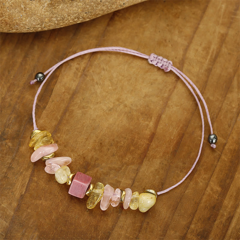 Buddha Stones Thank You Rose Quartz Citrine Rhodonite Passionate Bracelet - image 10