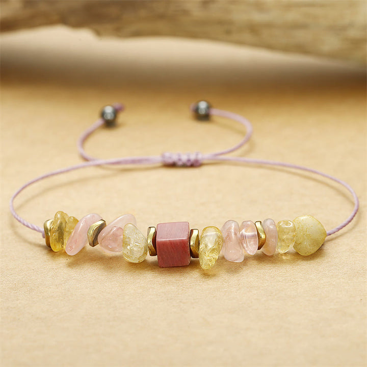 Buddha Stones Thank You Rose Quartz Citrine Rhodonite Passionate Bracelet - image 4
