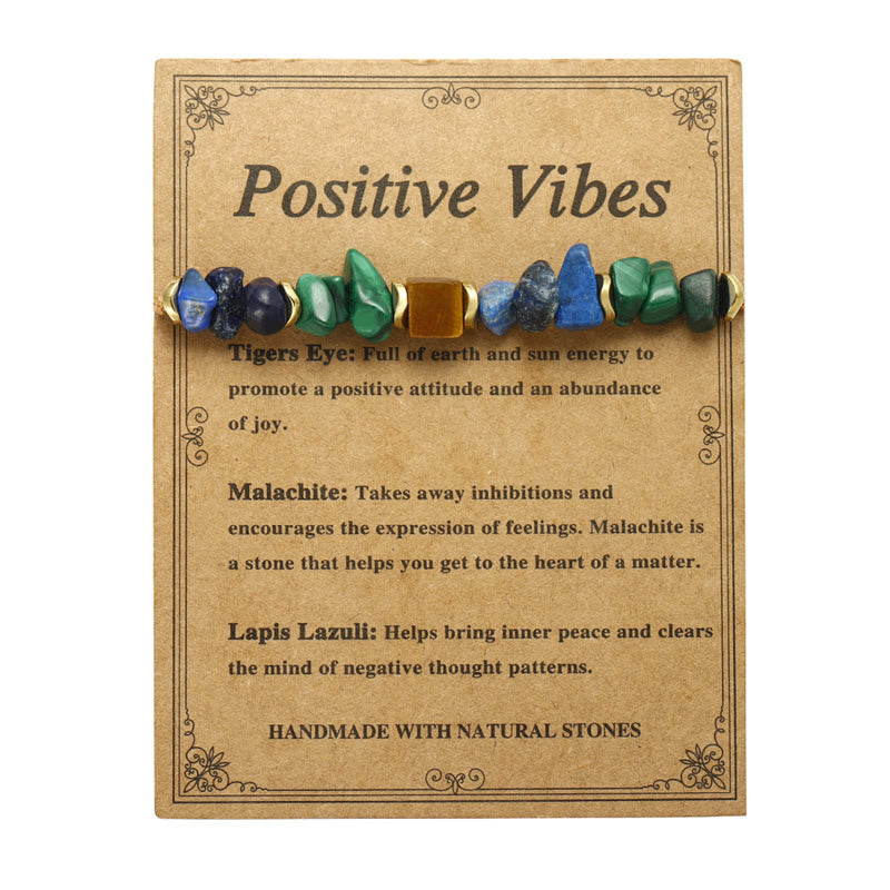 Buddha Stone Positive Vibes Malachite Tiger's Eye Lazurite Lapis Lazuli Anti-anxiety Bracelet - image 4