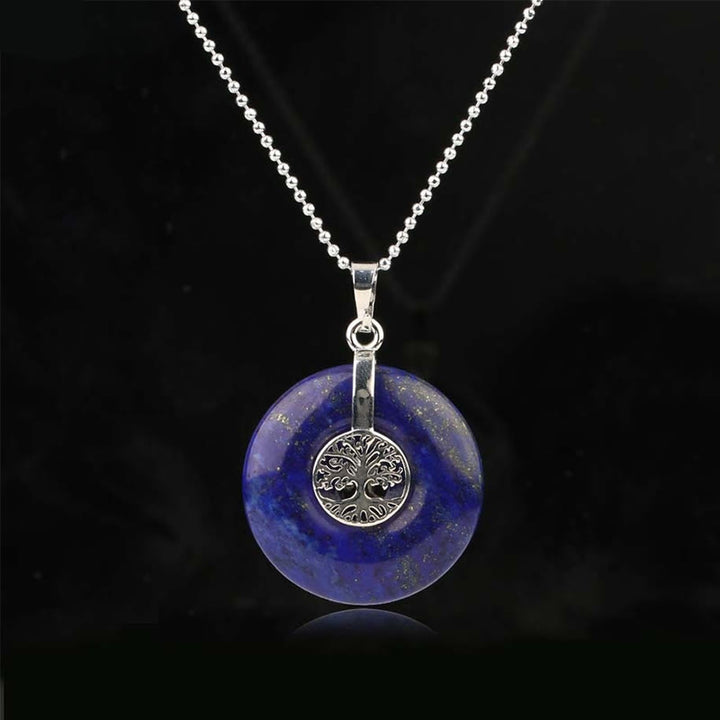 Buddha Stones Various Crystal Rose Quartz Green Aventurine Amethyst The Tree of Life Kindness Necklace Pendant - Lazurite - image 17