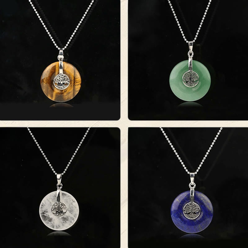 Buddha Stones Various Crystal Rose Quartz Green Aventurine Amethyst The Tree of Life Kindness Necklace Pendant - image 23