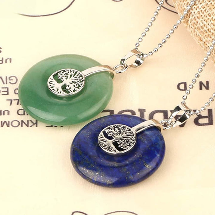 Buddha Stones Various Crystal Rose Quartz Green Aventurine Amethyst The Tree of Life Kindness Necklace Pendant - image 6