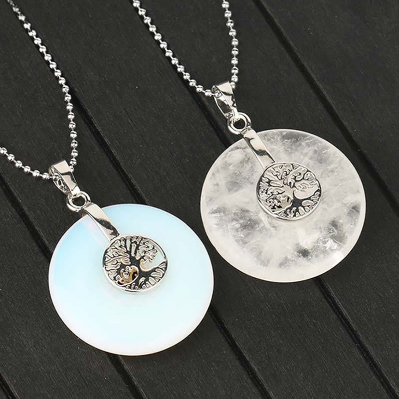 Buddha Stones Various Crystal Rose Quartz Green Aventurine Amethyst The Tree of Life Kindness Necklace Pendant - image 15