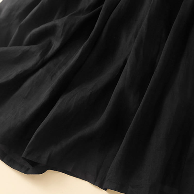 Buddha Stones Plain Lace Up Elastic Waist Women's Skirt With Pockets - image 20