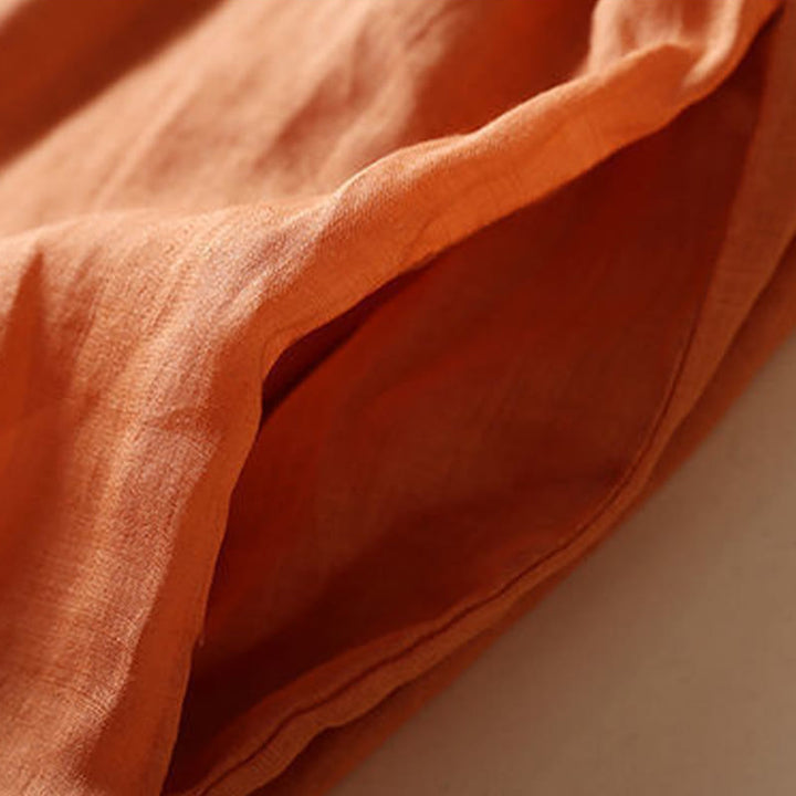 Buddha Stones Embroidery Geometry Half Sleeve Women's Midi Dress With Pockets - image 10