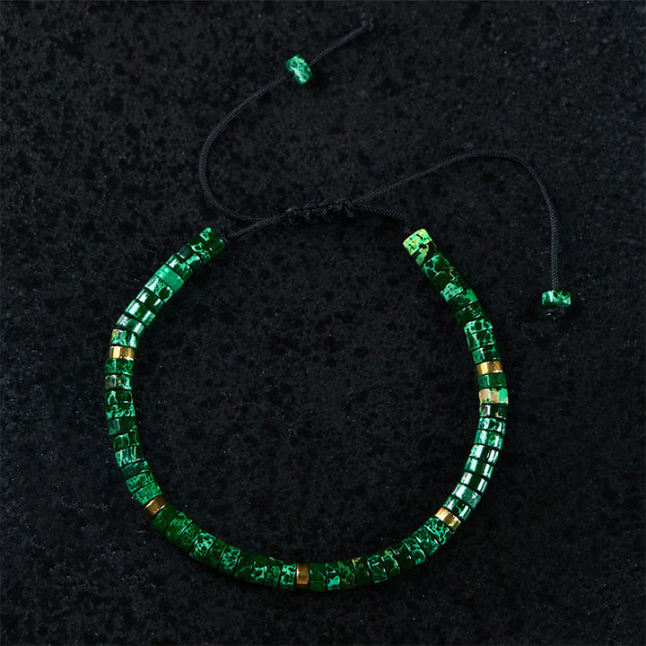 Buddha Stones Natural Malachite Spacer Bead Anti-anxiety Bracelet