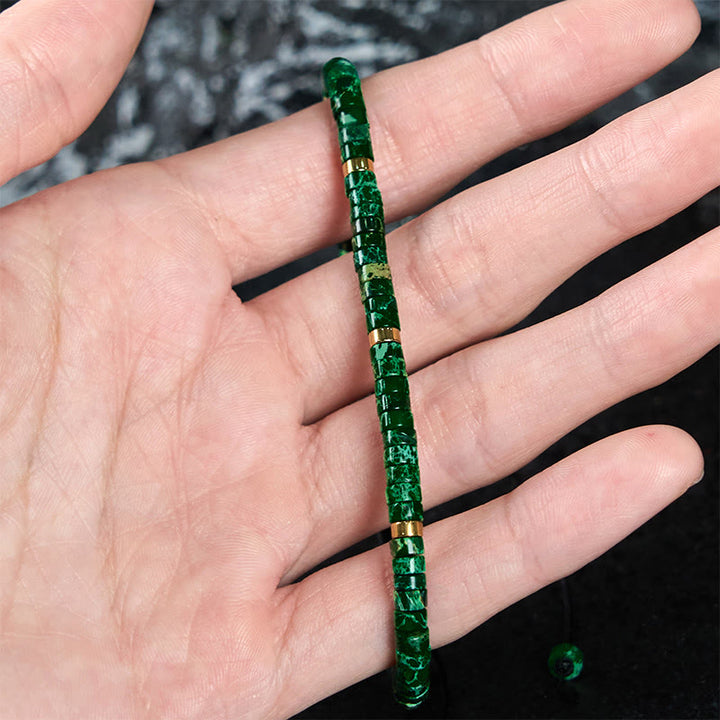Buddha Stones Natural Malachite Spacer Bead Anti-anxiety Bracelet